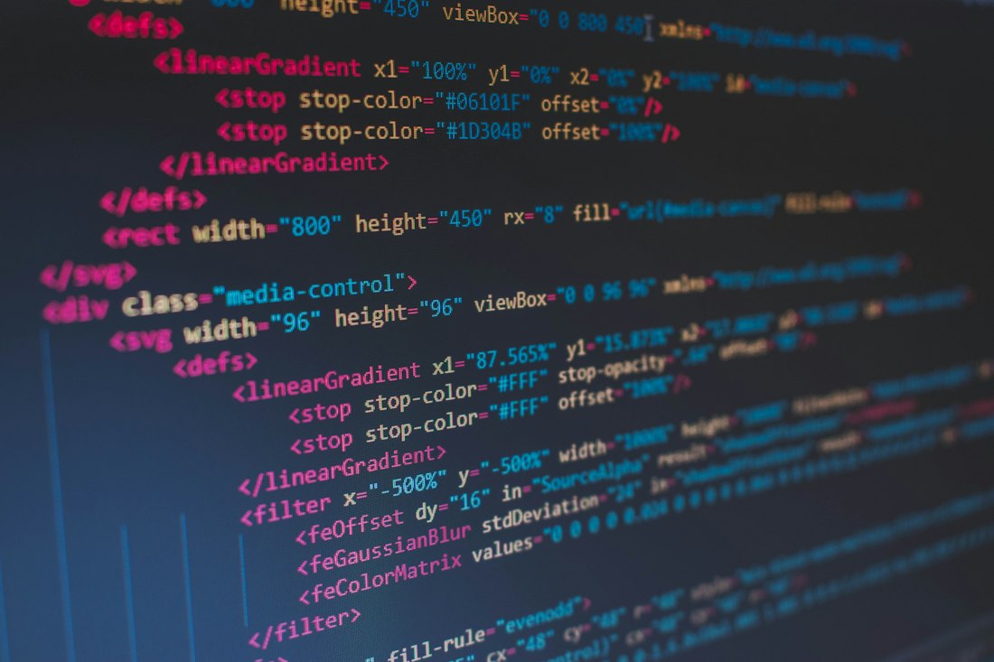 Code on a screen
