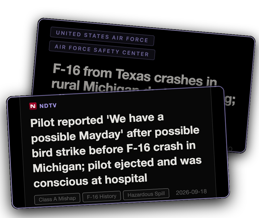StoryArc: two linked coverage cards from this story's timeline